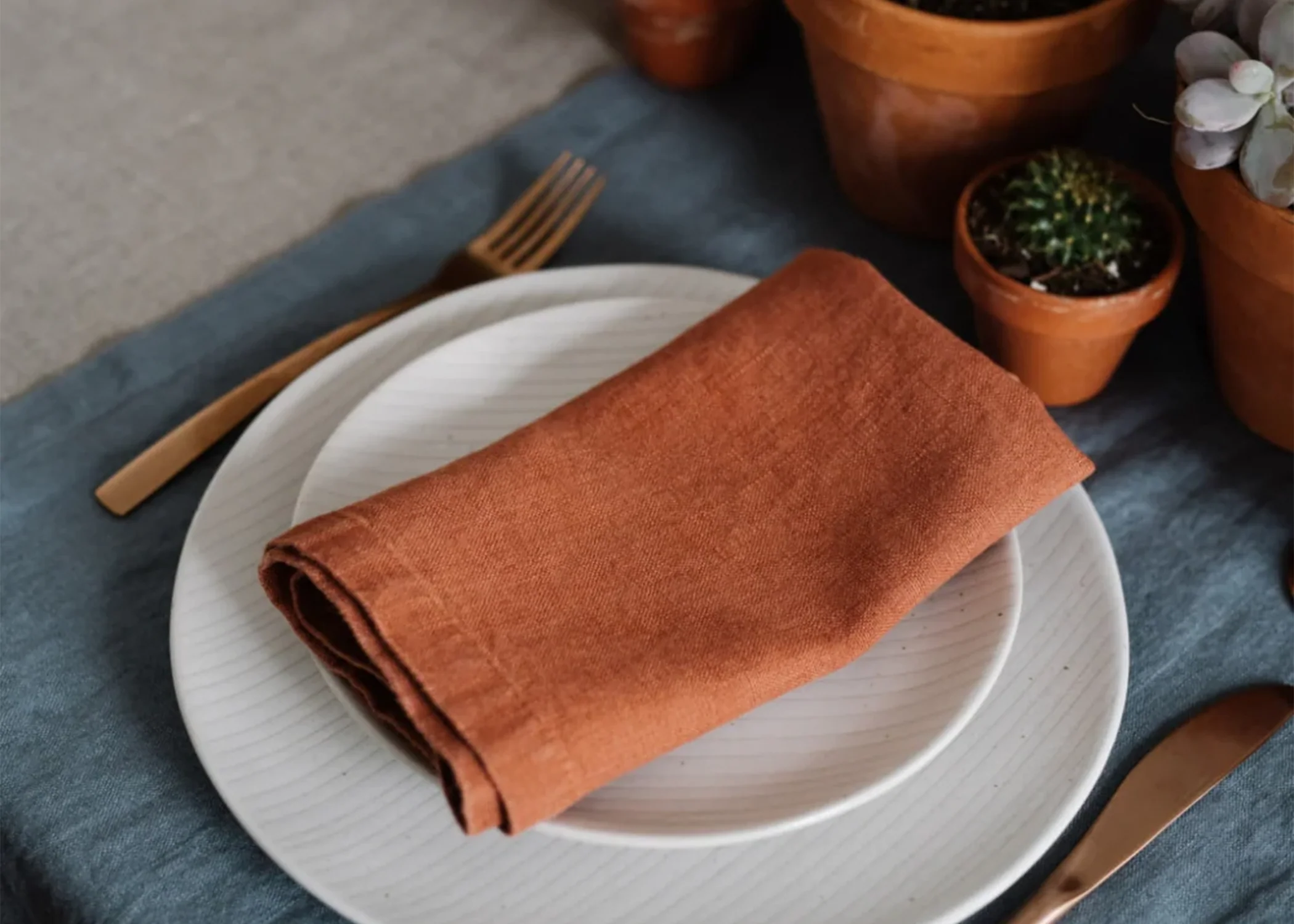 Linen Napkin Set - Baked Clay - Image 2