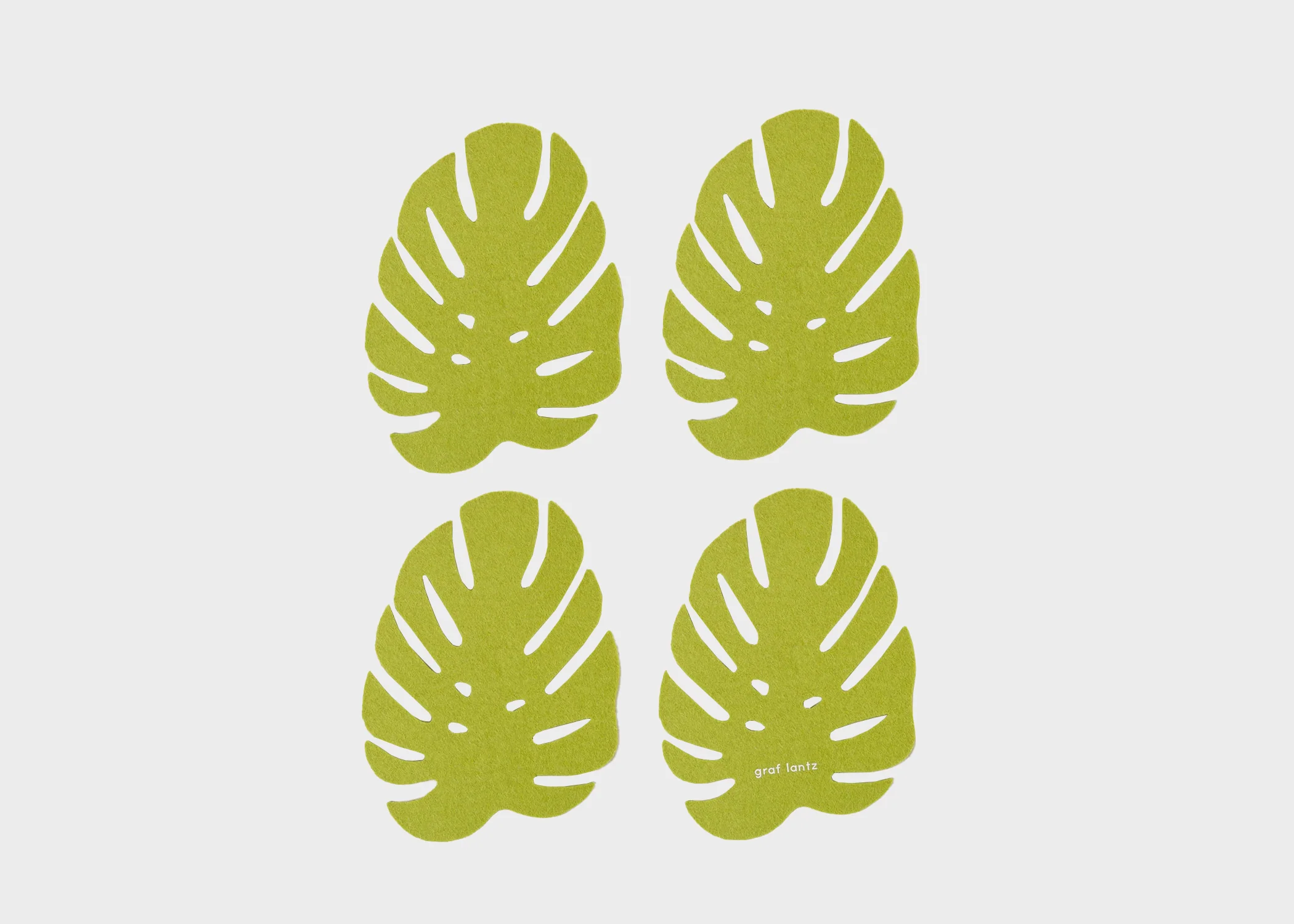 Monstera Wool Coaster 4 Pack - Image 3